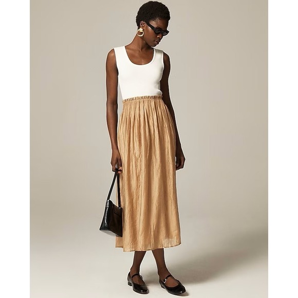 J.Crew Gathered-waist mixy dress Large NWT‎ - Picture 2 of 8